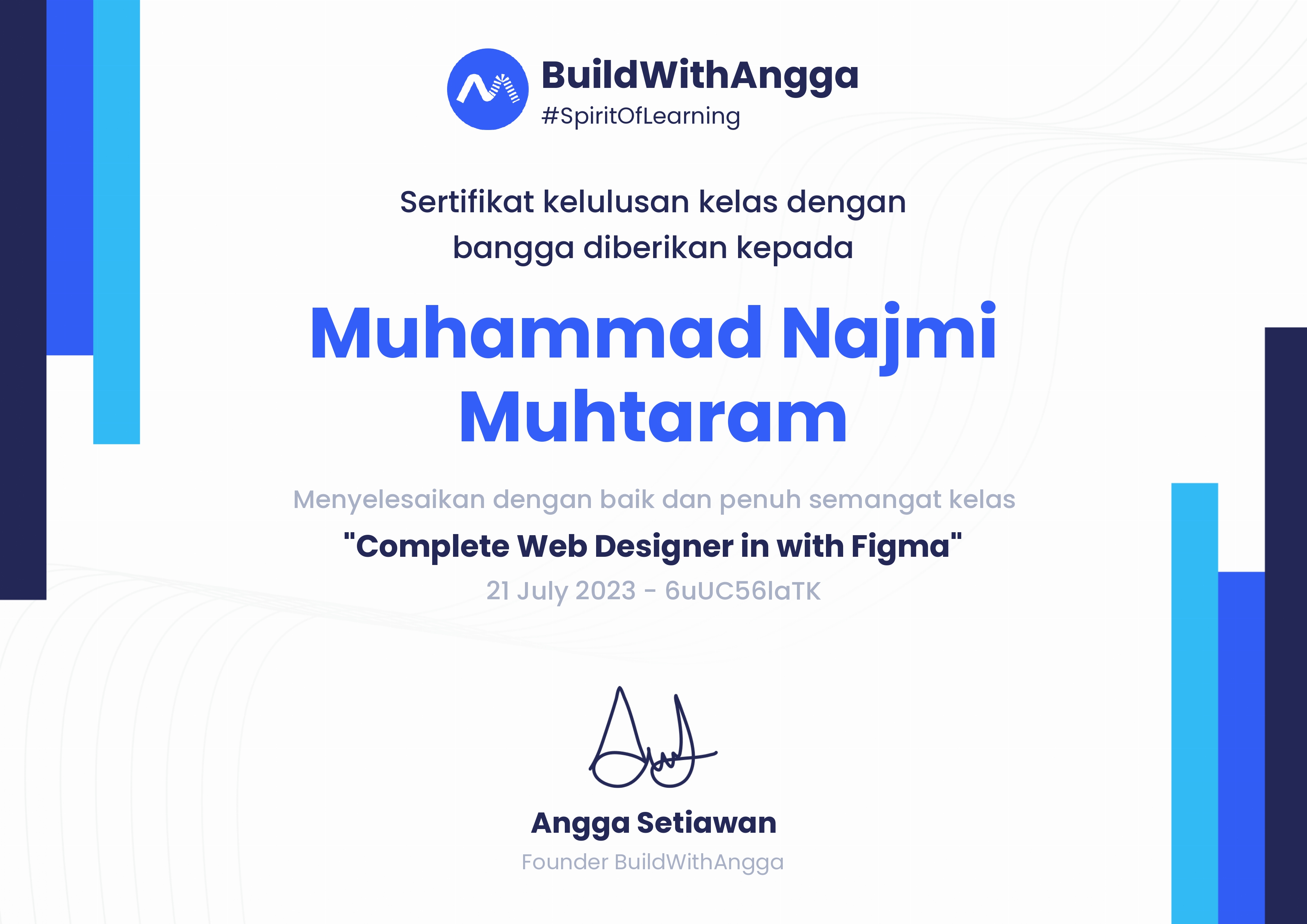 Sertifikat Build With Angga